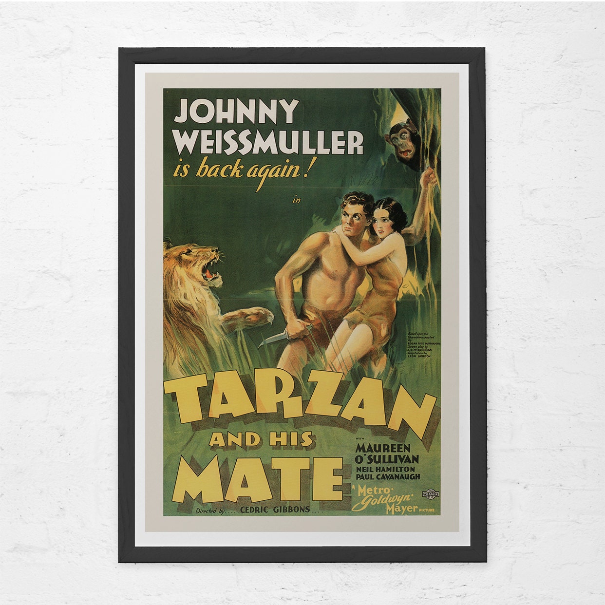 Tarzan and the Amazons 24"x36" Canvas Classic Movie Poster Tarzan and the Amazons 24"x36" Canvas Classic Movie Poster
