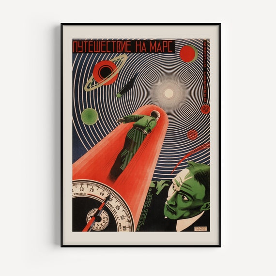Vintage SOVIET SCI-FI Art Print, Vintage B-movie Poster, Cult Movie Poster  Classic Movie Art Retro Sci-fi and Fantasy Art Film Poster 