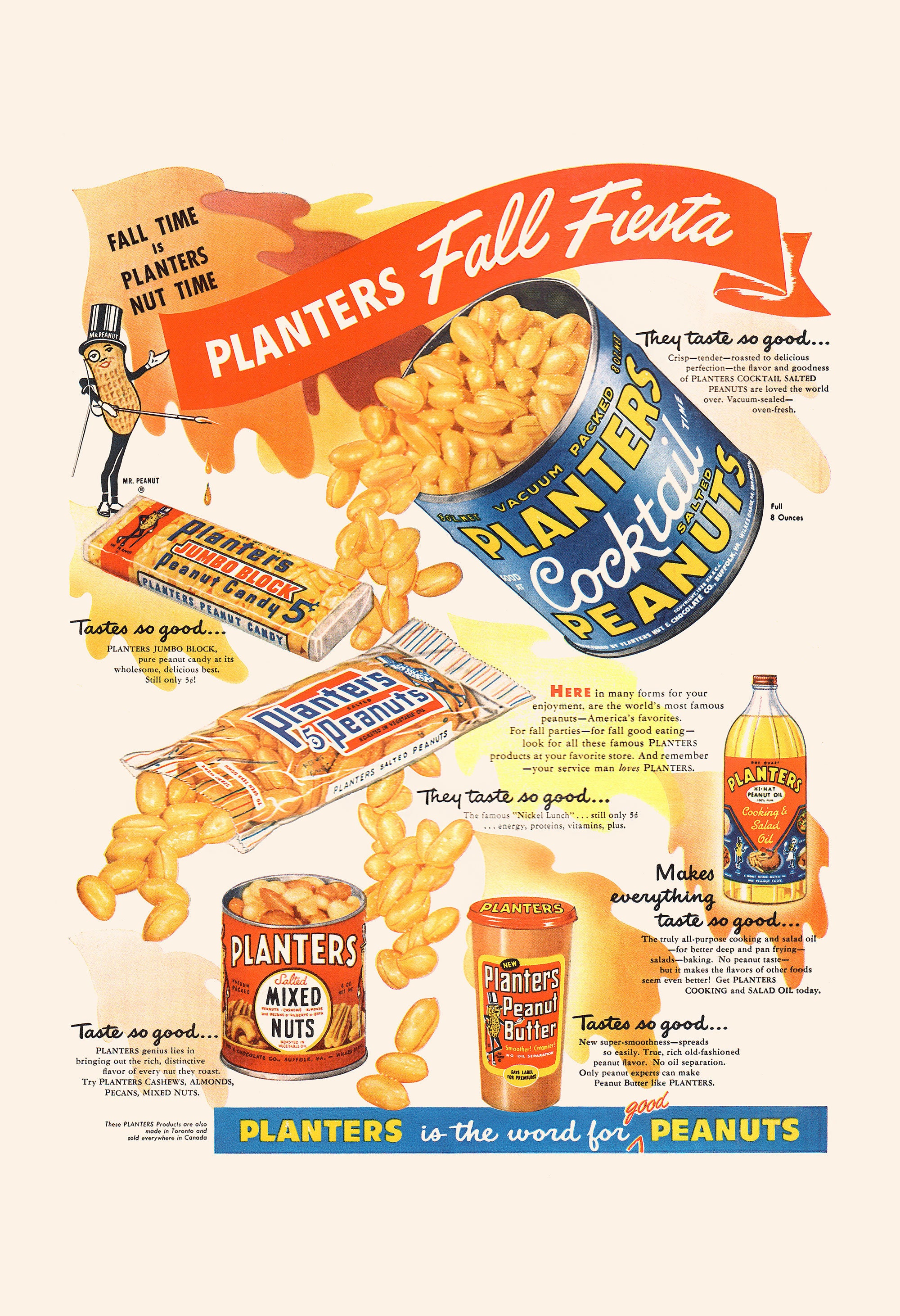 RETRO PEANUTS AD, Vintage Peanuts Ad, Vintage Kitchen Poster