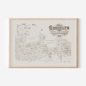PARK SLOPE MAP, Vintage Map of Brooklyn New York, Sunset Park, Prospect Heights, Gowanus Neighborhood, Carroll Gardens