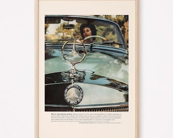 CLASSIC CAR AD, Vintage Car Poster, Retro Car Ad, Mid Century Ad, 50s Car Poster, Luxury Car Ad, Retro Car Print, Ribba