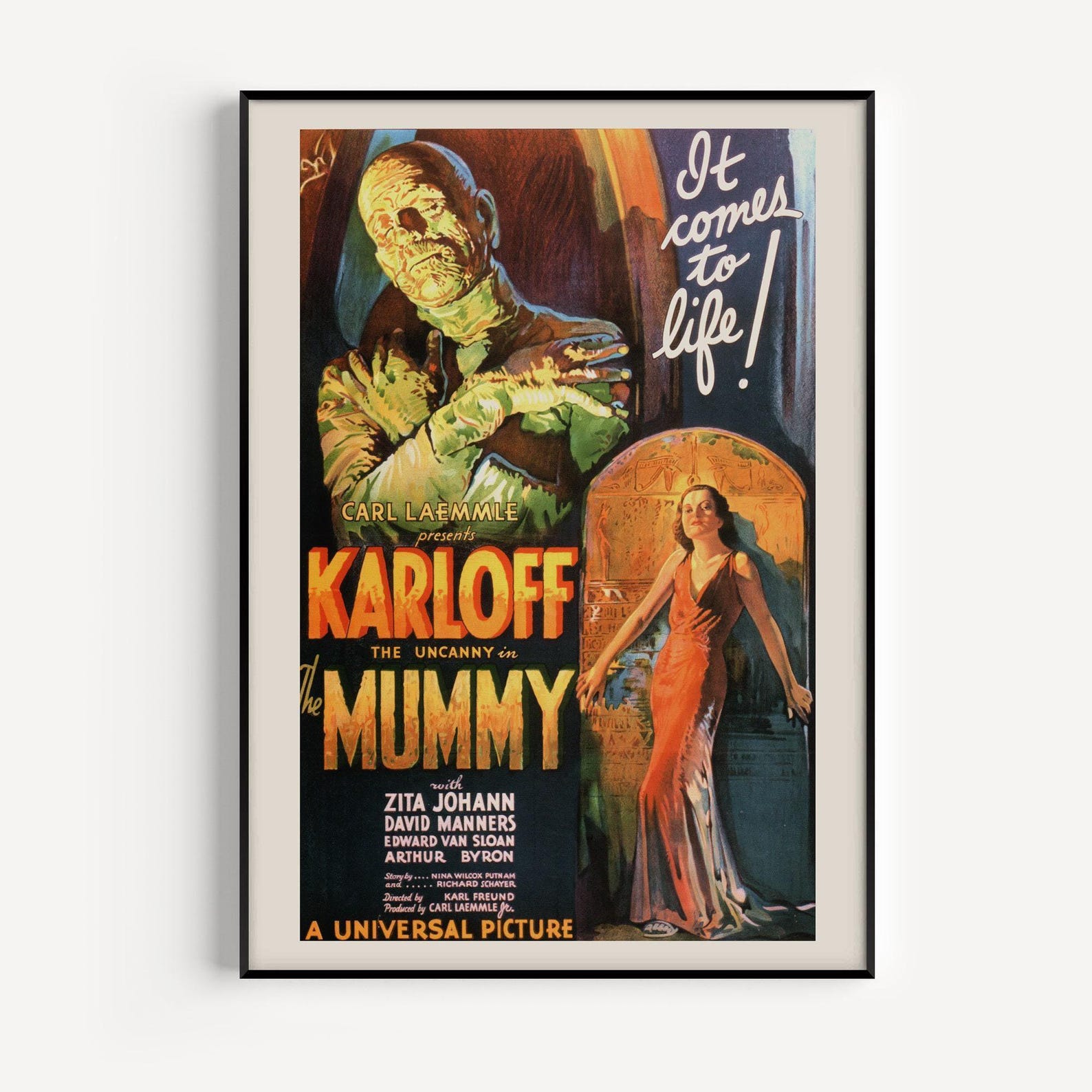 CLASSIC MOVIE POSTER, Boris Karloff Poster, the Mummy Movie Poster ...