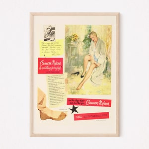 RETRO WOMENS LINGERIE Ad, Retro Stockings Ad, Vintage Fashion Ad Fashionista Art Print Retro Style Nylons Ad Vintage Fashion Show Art