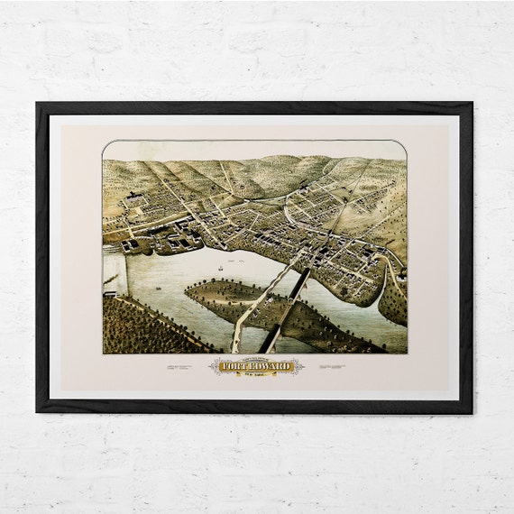 FORT EDWARD MAP Antique Fort Edward N.Y. Map Antique Map Etsy