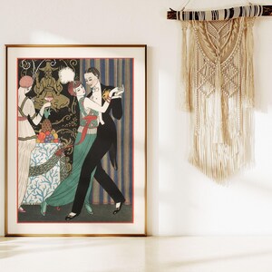 VINTAGE DANCING POSTER, Romantic Poster, Vintage French Fashion Illustration, Ballroom Dancing, Classy Dancing Art, Feminine Decor image 3