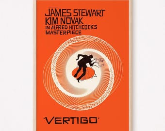 VERTIGO FILM POSTER, Alfred Hitchcock Poster, Vintage Vertigo Poster, Kultfilm Poster, Filmklassiker