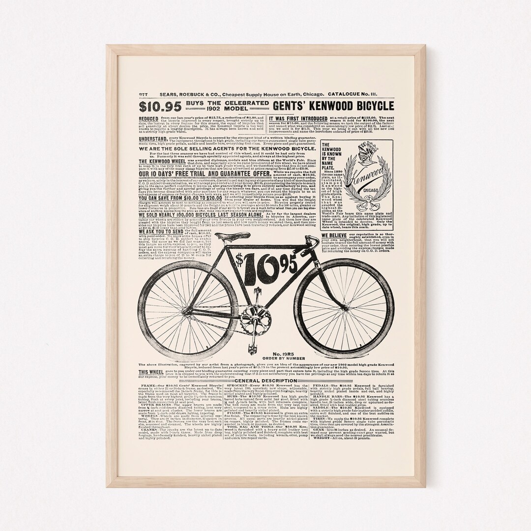 Affiche Vintage Cycles Wonder 1923 – Reproduction – Décor Mural Vélo Français