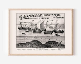 ANTIKES NAUTISCHES POSTER, klassisches amerikanisches Plakat, antike Wandkunst, Weinlese Americana, hochwertige Reproduktion