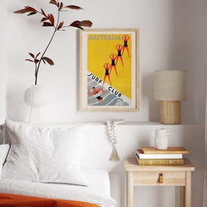 Australie Affiche de voyage Impression de voyage Affiche Art Déco Impression Art Déco Affiche de surf Affiche giclée Impression de haute qualité Prête pour le cadre Ikea Ribba Taille image 4