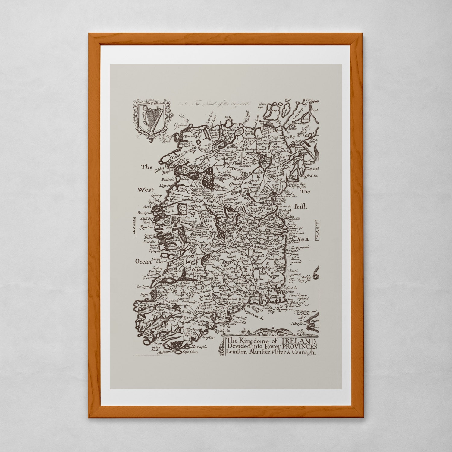 VINTAGE IRELAND MAP Antique Map of Ireland Professional | Etsy