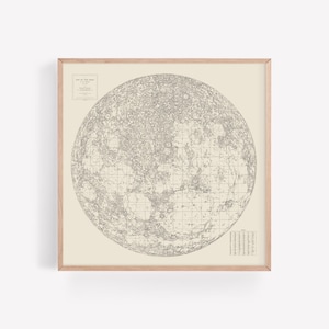 KARTE des MONDES, Antike Wandkunst, Antike MOND Karte, Vintage Mond Druck, Antike Celestial Art Vintage Mond Poster Lunar Print Luna