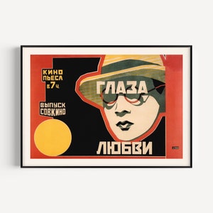 AVANT-GARDE RUSSE, affiche de film, Les yeux de l&#39;amour, affiche des premiers frères Stenberg, 1923