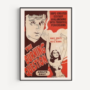 RETRO MARIJUANA POSTER, Cult Movie Poster, High Quality Reproduction, Kitsch Movie Poster, Exploitation Film Movie Poster