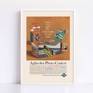 CAMERA FILM AD, Retro Travel Ad, Classic Poster, Vintage Advertisement, Retro Ad, Professional Reproduction,