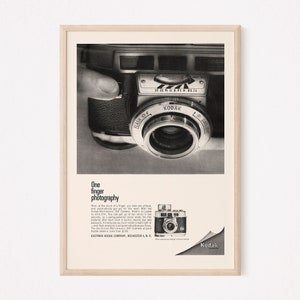 Black and White CAMERA Ad, Retro Camera Ad, 35mm Camera Poster Mid-Century Poster Camera Lover Art B&W Photographer Poster Retro