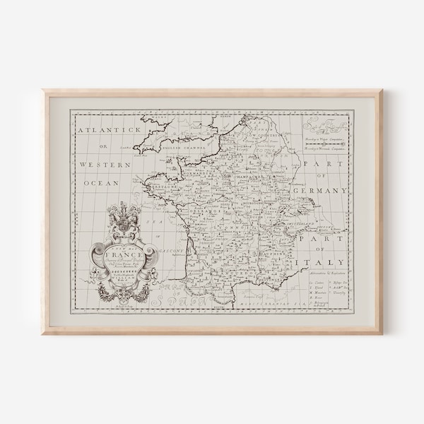 ANTIQUE MAP of FRANCE, Carte de France, French Antique Wall Art, Antique Home Decor, Antique Map Wall Art