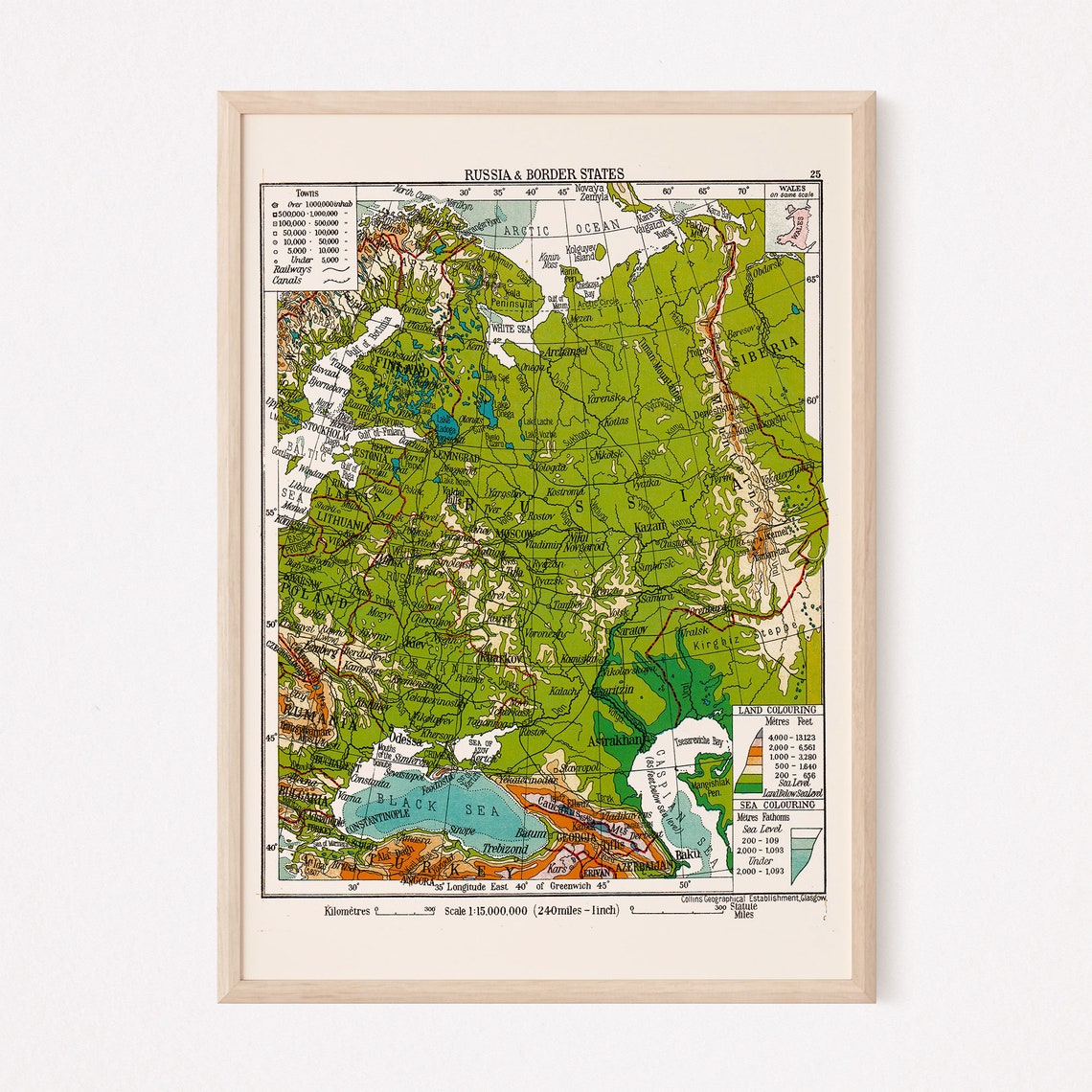 VINTAGE MAP of RUSSIA Vintage Map Reproduction High - Etsy