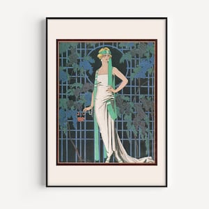 ART DECO PRINT, Vintage Fashion Illustration, George Barbier, 1921, Feminine Decor, Luxury Fashion Print, Luxurious Fashion