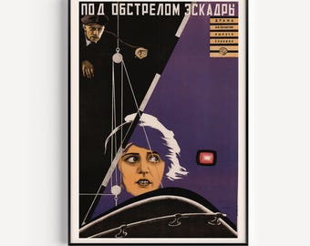 RUSSIAN AVANT GARDE,  Poster, Vintage Purple Movie Poster, Russian Futurist Poster, High Quality Reproduction, Movie Art Print