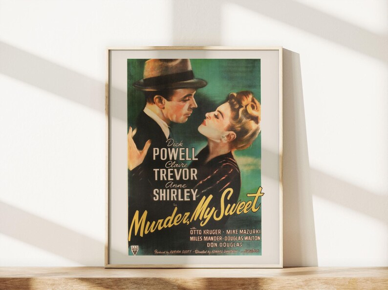 CLASSIC MOVIE ART, Vintage Film Art Poster, Murder My Sweet Movie ...