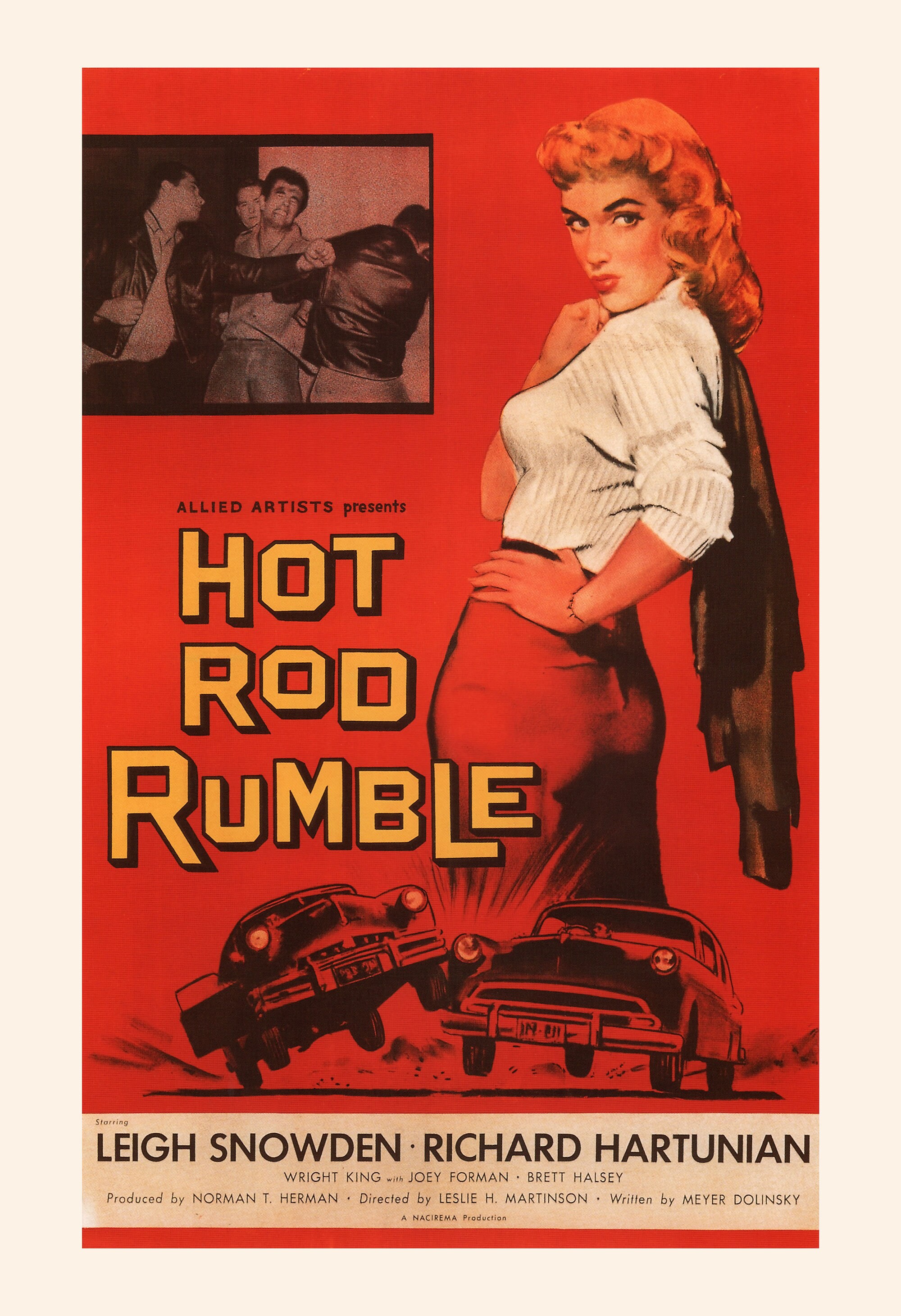 HOT ROD RUMBLE, Retro Movie Poster, Man Cave Wall Art, Exploitation ...