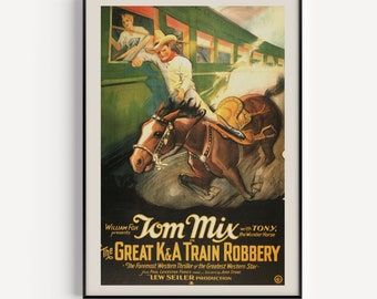 CLASSIC MOVIE POSTER, Tom Mix Movie Poster, Classic Western Movie Poster, Old Cowboy Art, Home Decor Wall Art