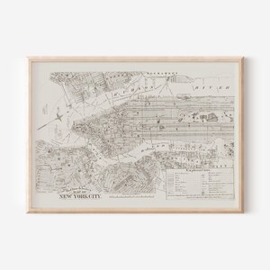 VINTAGE NYC MAP, Vintage Map of Brooklyn and Manhattan, Manhattan Map, 1900s