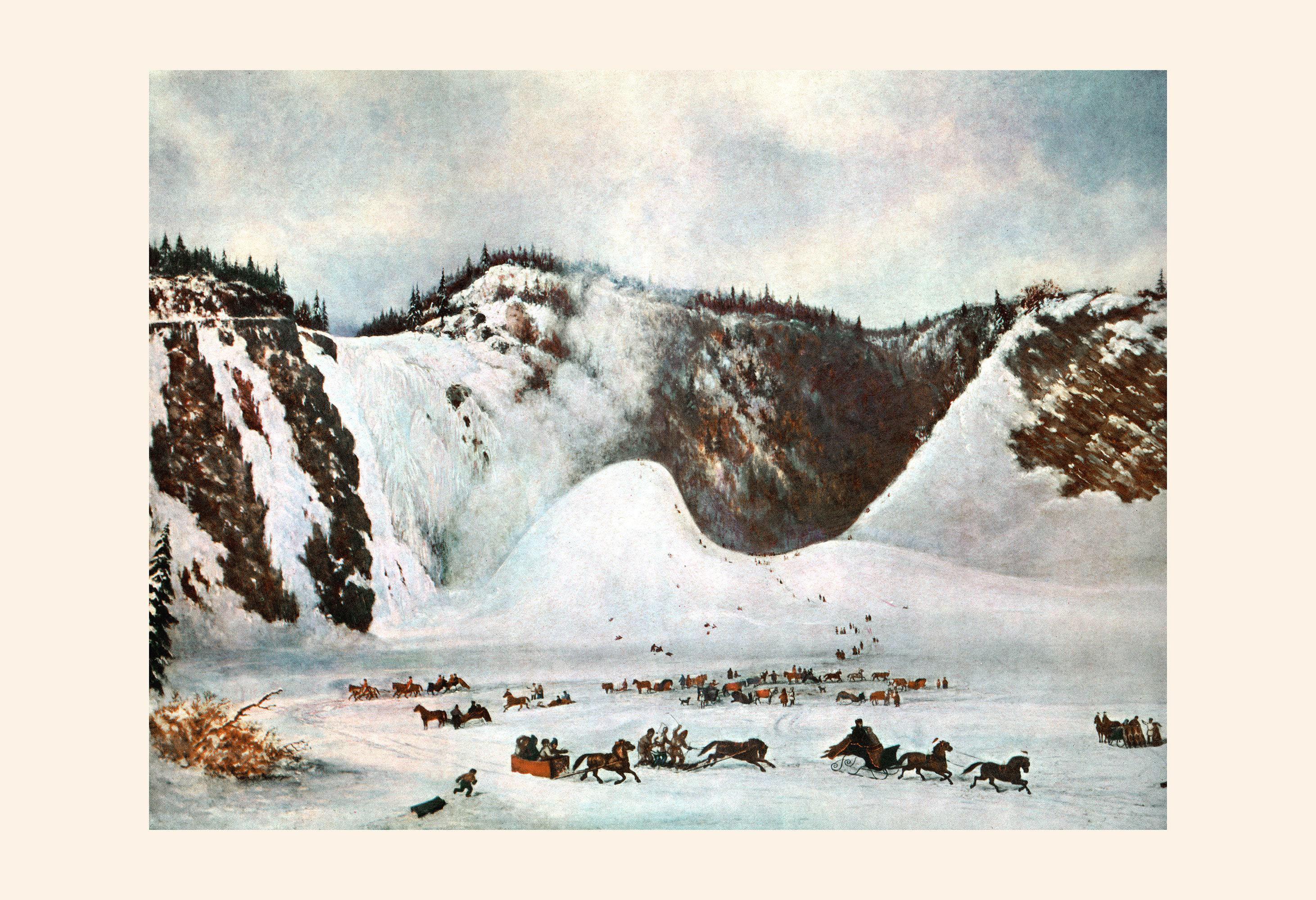 WINTER WALL ART, Winter Scene, Montmorency Falls in Winter