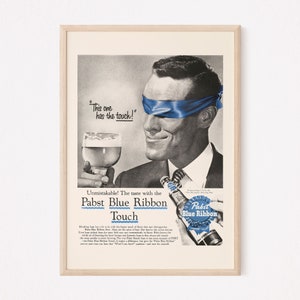 VINTAGE MONOCHROME BEER Ad, Classic Beer Ad, Mid-Century Advertisement Hipster Beer Poster Retro Beer Poster