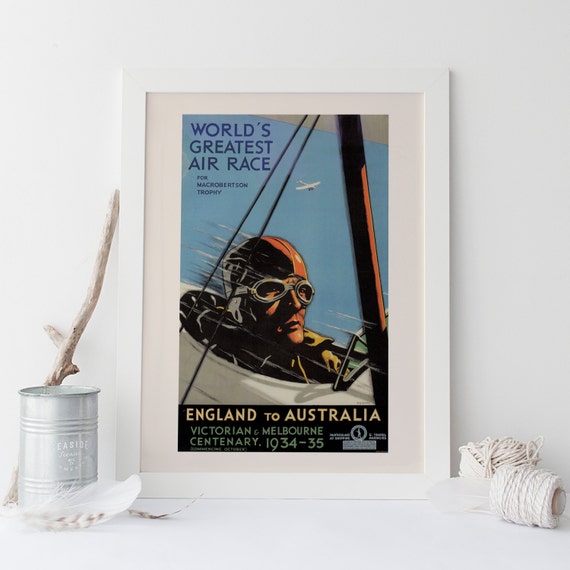 Aviation Poster Airplane Race 1930s Wall Art Frame Ready Ikea Etsy