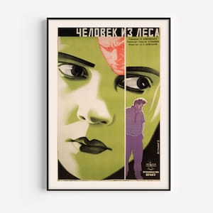 AVANT-GARDE RUSSE, affiche de film, L&#39;Homme de la forêt, affiche de Stenberg, 1928