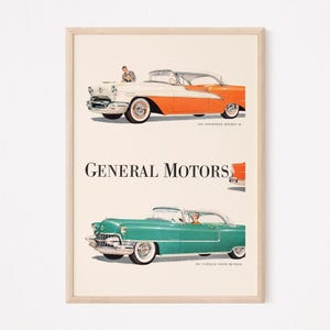 VINTAGE CAR AD, Rockabilly Auto Druck, Vintage Car Poster, Garage Wanddekor, Oldtimer Wandkunst, Autoliebhaber, Autosammler, Ribba Größe