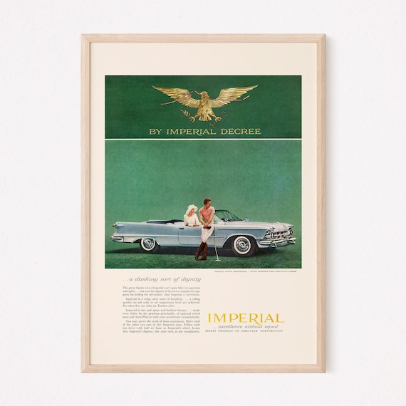 POSH CAR AD, Retro Car Poster, Green Poster, Golf Poster, Classic car Ad, Old Car Wall Art, Man Cave Wall Art, Garage Wall Art