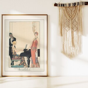 ART DECO PRINT, Vintage Fashion Illustration, George Barbier, 1923, Feminine Decor, Luxury Fashion Art Print, Luxurious Fashion, Coquette image 3