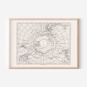 Antarktische Karte, Antike Karte Antarktis, Historische Karte, Antike Karte Druck, Historische Kunst, Wohnzimmer Dekor