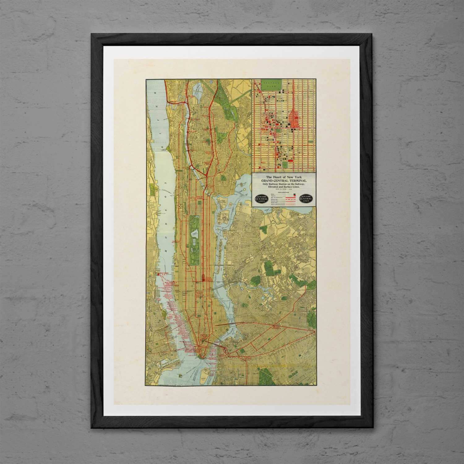 Digital Kids wall art Decor New york city map City wall art New york ...
