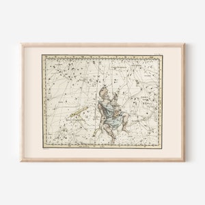 Sternzeichen Karte Kunstdruck, AURIGA Karte Druck, professionelle Reproduktion, Vintage Sternenkarte Wandkunst Zodiac Astrologie Karte Okkultes