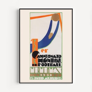Póster de la PRIMERA COPA MUNDIAL, póster de fútbol de 1930, impresión de fútbol, póster de aficionado deportivo, reproducción, Uruguay, Guillermo Laborde, arte de portero