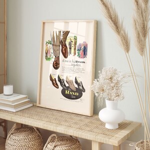 VINTAGE MEN'S SHOES Ad, Classic Mens Shoes Ad, Mid-Century Mens Fashion Poster Ad Poster Retro Leather Shoes Ad image 2