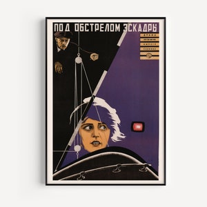 AVANT GARDE RUSSE, affiche, affiche de film violette vintage, affiche futuriste russe, reproduction de haute qualité, impression d&#39;art du film