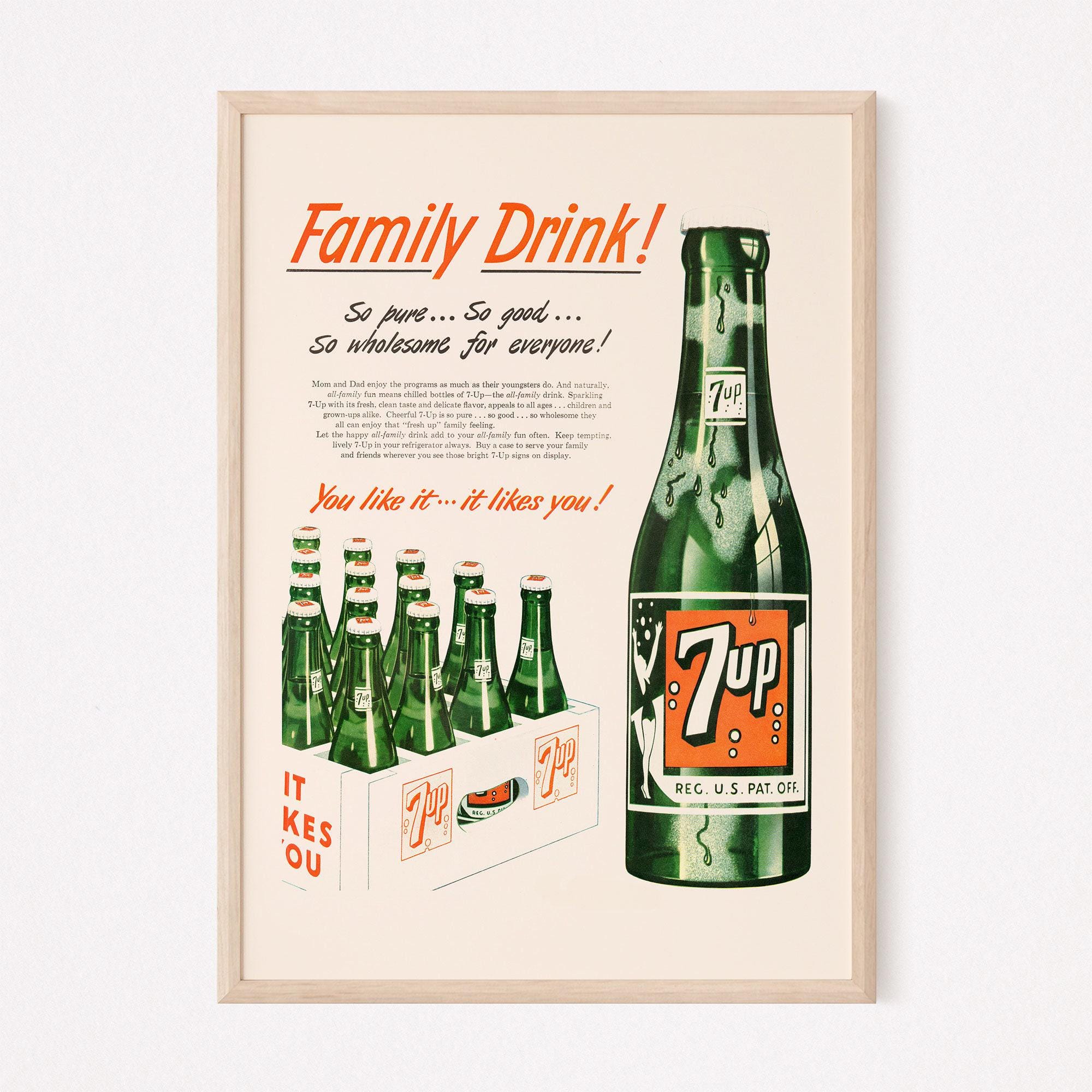 VINTAGE SODA AD, Classic Soda Ad, Mid Century Design Wall Art