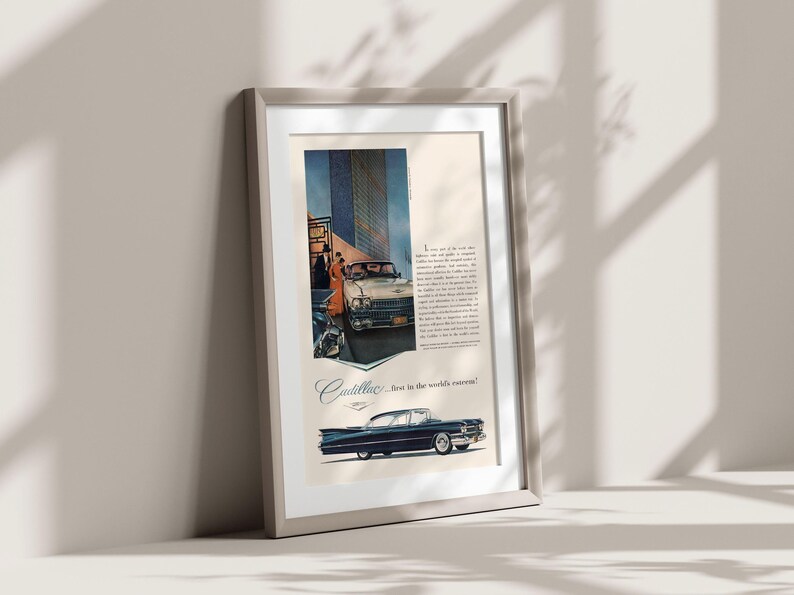 VINTAGE LUXURY VEHICLE Ad, Rockabilly Car Poster, Garage Wall Art, Retro Wall Art, Retro Car Ad, Classic Car Ad, Vintage Car Collector image 3