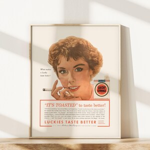 CLASSIC CIGARETTES AD, Vintage Cigarette Ad, Vintage Cigarette Ad, Retro Bar Poster, 50s Mid Century Ad image 3