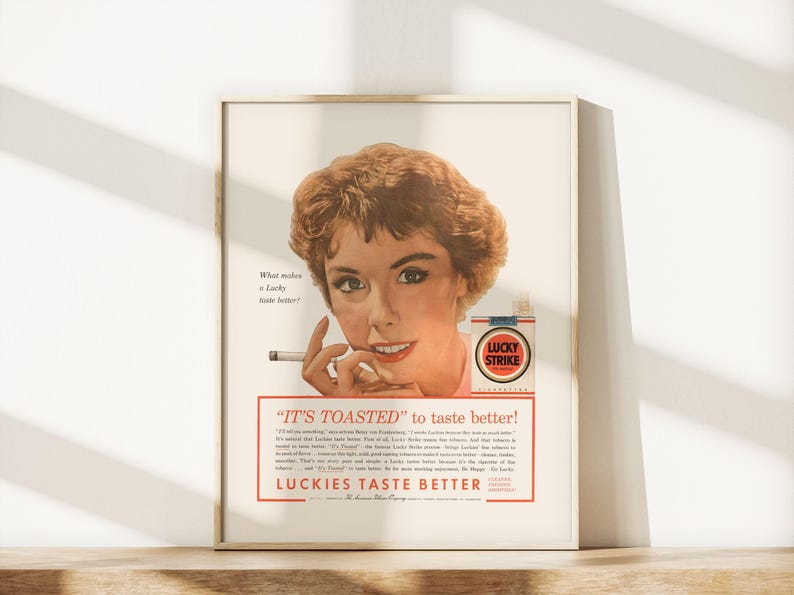 CLASSIC CIGARETTES AD, Vintage Cigarette Ad, Vintage Cigarette Ad, Retro Bar Poster, 50s Mid Century Ad image 3