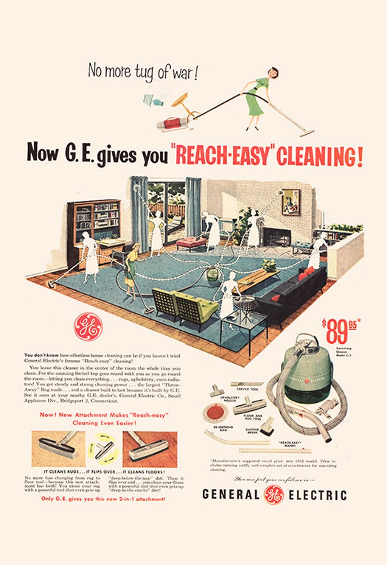 VINTAGE VACUUM AD Retro Midcentury Ad Vintage Laundry Etsy
