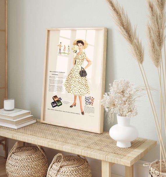 RETRO FASHION AD, Retro Mid-century Tampon Ad, Vintage Womens