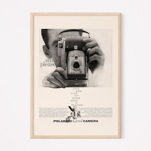 VINTAGE CAMERA ART, Retro Instant Photo Camera Ad, Vintage Camera, Retro Photography, Retro Ad, Retro Studio Art, Mid century Ad