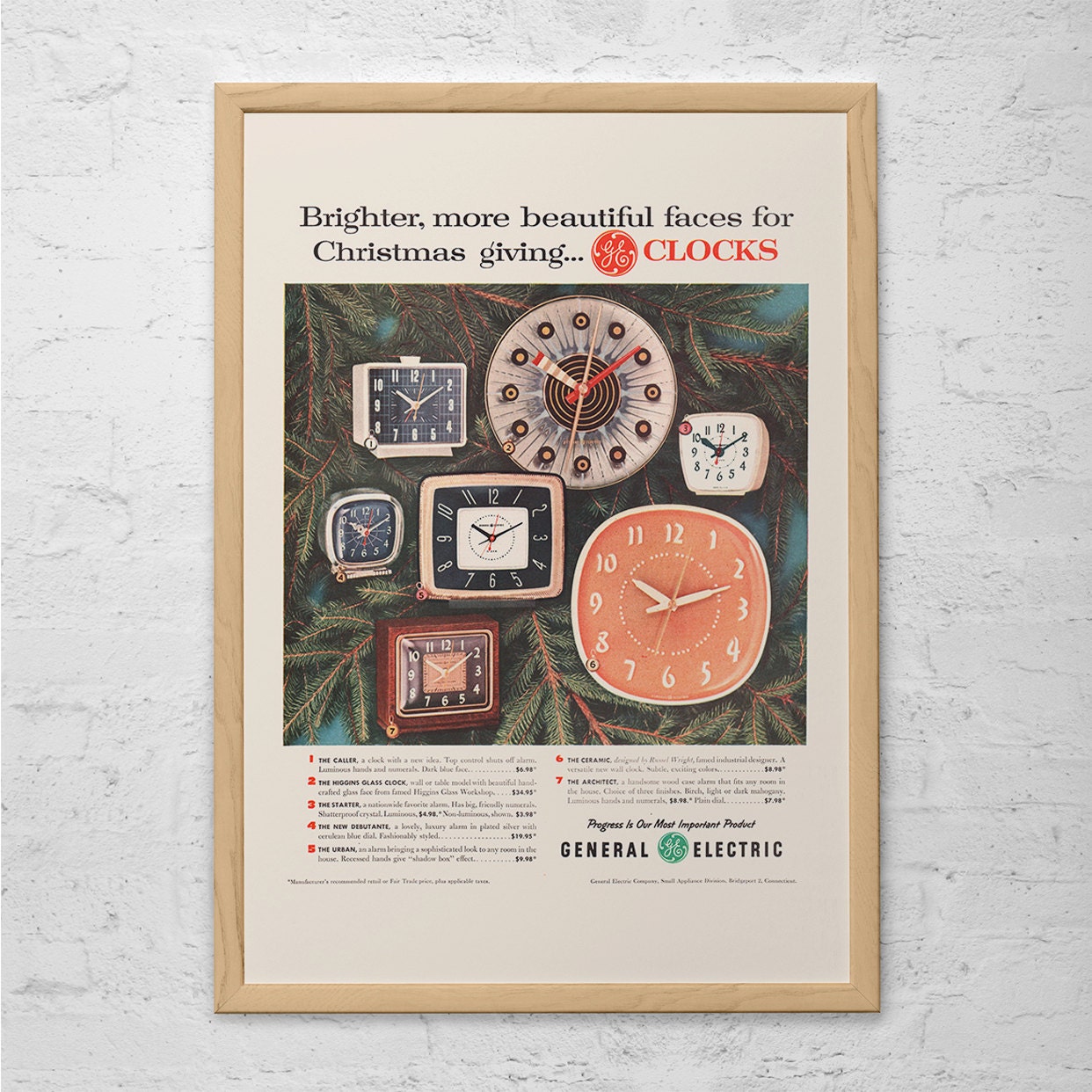 VINTAGE CLOCK ADVERTISEMENT Retro MidCentury Ad Retro Etsy