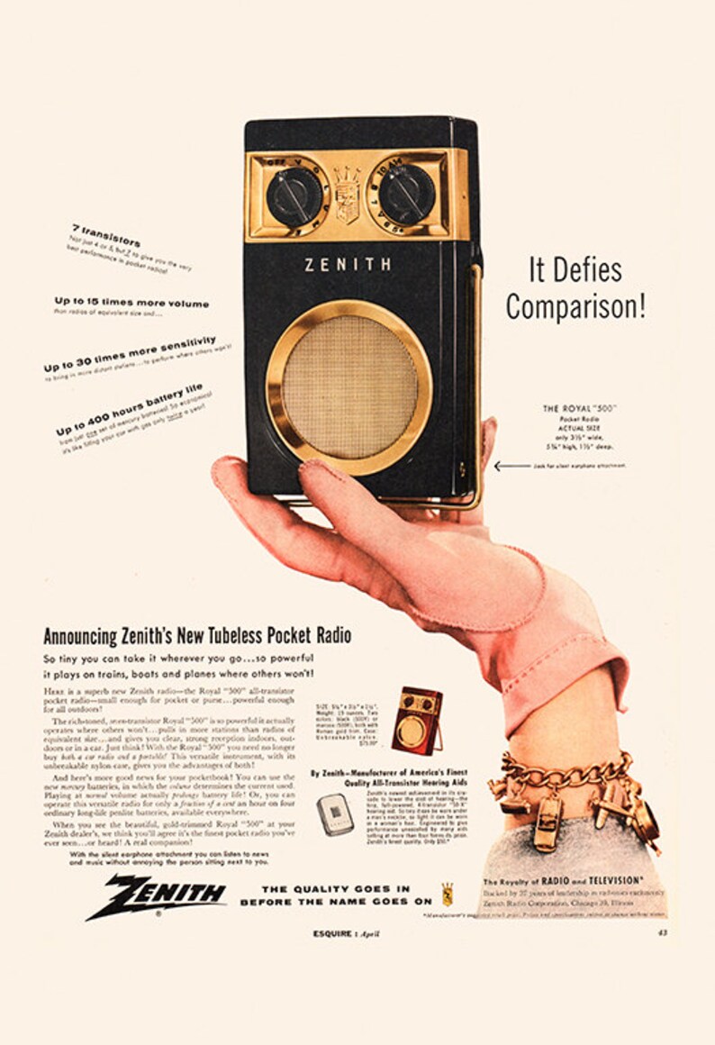 RETRO PORTABLE RADIO Ad Vintage Radio Ad Midcentury Etsy
