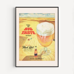EPIC BEER AD, 1950s Beer Print, Retro Mid-Century Advertisement, Canadian Beer Poster, Home Bar Wall Art